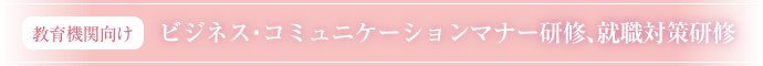 ビジネス・コミュニケーションマナー研修、就職対策研修